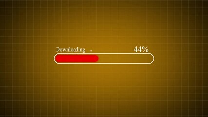Fototapete - 44 Percent Download Progress Bar On Grid Background For Interface Applications