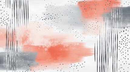 Poster - Elegant Dotted Pencil Strokes and Pastel Brush Wash in Abstract Graphic Design