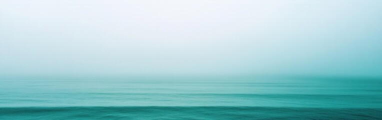 Poster - Tranquil Teal Gradient: Abstract Ocean View with Soft Horizon in Monochromatic Style