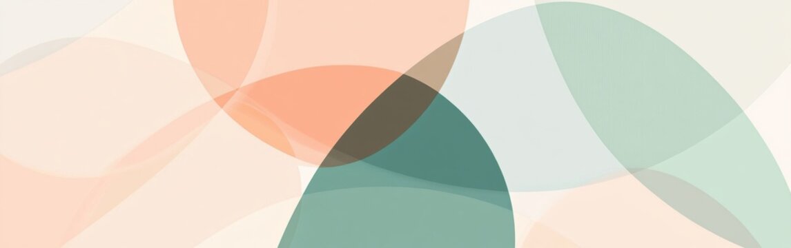 Faint mint and peach half-circles overlapping subtly to create a soft, modern abstract background with muted pastel hues.