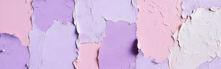 Fototapete - Pastel lavender and pink torn blotches arranged in rows to create a textured modern pattern and decorative abstract background