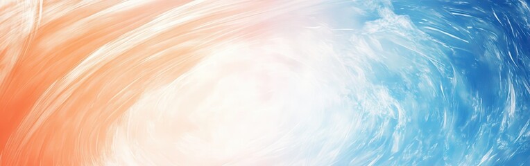 Poster - Abstract Watercolor Swirl with Gentle Peach and Serene Blue, Emitting a Soft, Dreamy and Calming Effect with Delicate Strokes