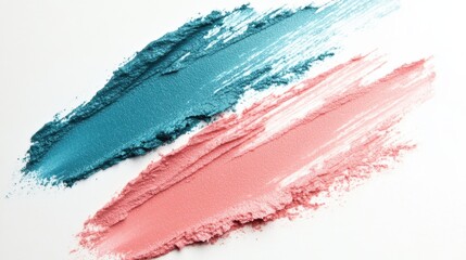 Poster - Abstract Smears: Soft Gradient Strokes in Teal and Peach for Cosmetic Texture Design