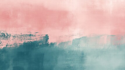 Leinwandbilder - Soft pencil strokes wash with frayed borders in teal and rose for subtle artistic backgrounds