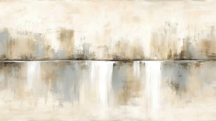 Poster - Tranquil layers of ivory and pale gold create a serene and luminous atmosphere in abstract art