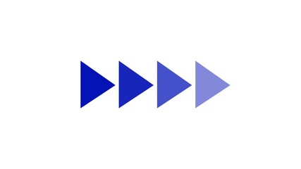 Poster - Fast forward blue symbols icon symbol animation on white background. Fast forward sign moving forward