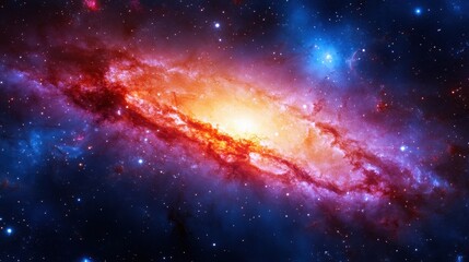 Wall Mural - Stunning spiral galaxy with vibrant color and cosmic dust, showcasing stellar formations in space