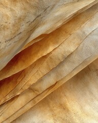 Poster - Worn paper texture illuminated by soft natural light reveals intricate folds and shadows