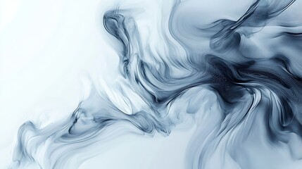 Poster - Abstract Fluid Art Swirling Lines, Delicate Veins, Serene Palette, Light Background