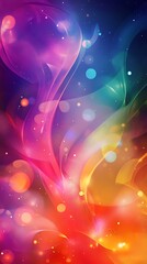 Poster - Colorful Abstract Swirls with Bokeh Effects and Vibrant Gradations Background