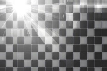 Aufkleber - Gray and White Square Tiles with Light Reflection Shiny Texture Background Design