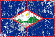 Sint Eustatius flag with grunge effect.