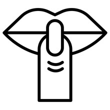 Please do quite pssst icon Simple outline vector logo