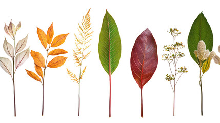 set of autumn leaves
