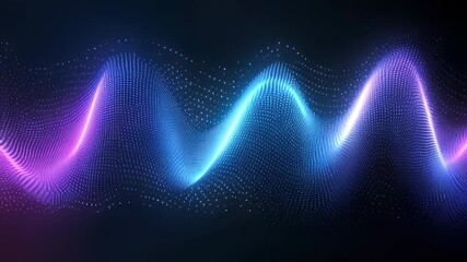 Wall Mural - vibrant digital sound waves in blue and pink colors on dark background