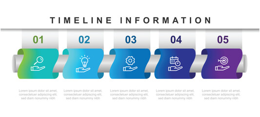 Poster - Modern design template infographic with 5 step process and icons