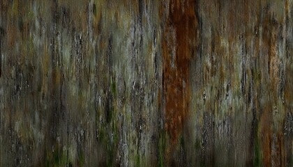 Aufkleber - rustic weathered corrugated metal texture with oxidized green and brown patina for industrial wall or grunge design backdrop

