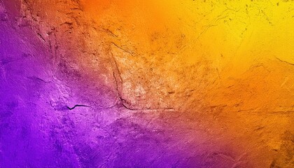 Poster - vibrant textured wall with orange yellow to purple gradient for digital background, design templates, and web graphics

