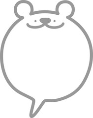 Fototapete - minimal doodle hand draw animal bear speech bubble balloon, icon sticker memo keyword planner text b