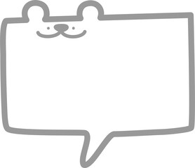 Fototapete - minimal doodle hand draw animal bear speech bubble balloon, icon sticker memo keyword planner text b