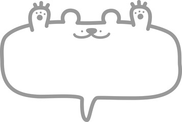 Fototapete - minimal doodle hand draw animal bear speech bubble balloon, icon sticker memo keyword planner text b