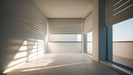 Poster - Balcony Blinds Mounted on the Outside Next to the Building