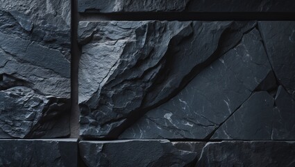Poster - dark wall, rocky texture