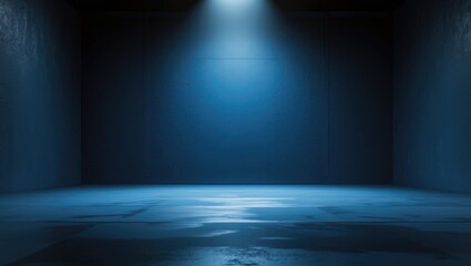 Poster - Abstract cement wall in black and blue with studio room, interior texture for showcasing products.