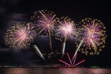 multicolored fireworks exploding over water
