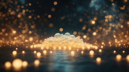 Poster - Abstract background with gold bokeh