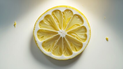 Poster - Isolated Lemon Slice on Background with Clipping Path