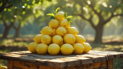 Aufkleber - Citrus fruits on wooden table