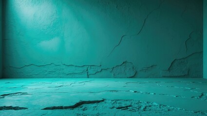 Aufkleber - Beautiful turquoise or green wall background. Elegant vintage stucco backdrop. Abstract texture of cement wall.