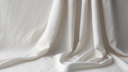 Poster - Mockup template of white abstract cotton towel fabric on a background