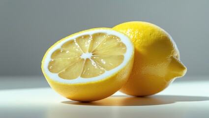 Poster - Background featuring an isolated lemon slice.