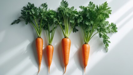 Poster - Numerous fresh ripe carrots separated on white