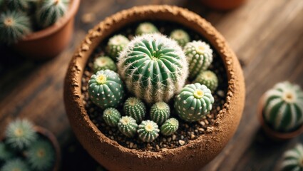 Aufkleber - Gazing at the Small Cactus Situated on the Table