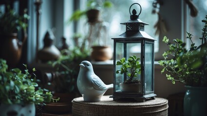 Aufkleber - An indoor garden of modest size.