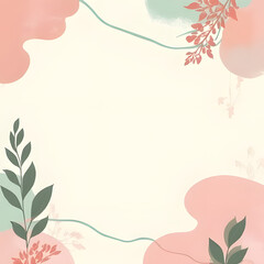  Soft Pastel Memphis Floral Abstract Background 4
