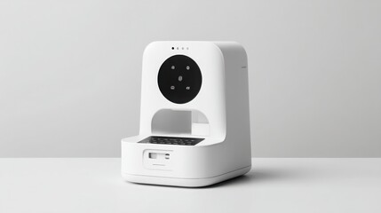 Poster - Sleek black and white device designed for fingerprint scanning and payment solutions in a high-tech environment