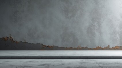Poster - Detailed shot of aged rusty concrete wall texture for minimalist interior design