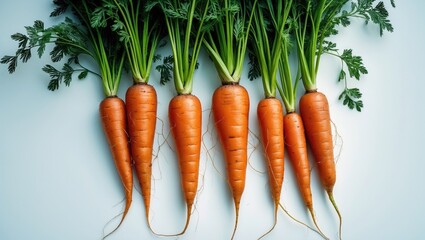 Aufkleber - A collection of carrots set against a white backdrop.