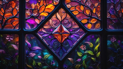 Poster - an up-close shot of vibrant lights illuminating a window