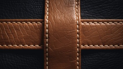 Aufkleber - A leather texture in brown and black.