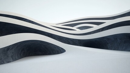 Aufkleber - Abstract architectural landscape with flowing, wavy forms