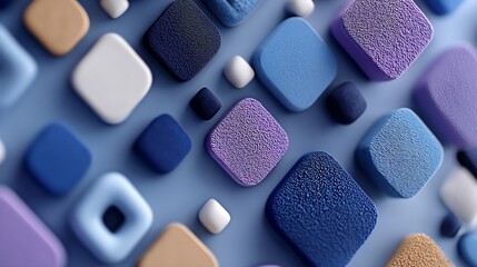 Poster - Abstract geometric pattern of squares and cubes in various colors