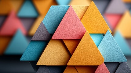 Poster - Abstract geometric pattern of vibrant triangles