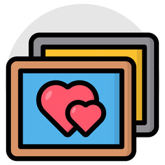 Wall Mural - conceptual flat design icon of love photo