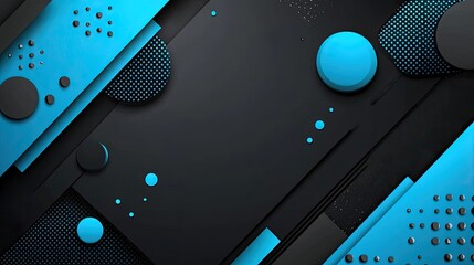 Aufkleber - Abstract Geometric Design with Blue and Black Color Scheme