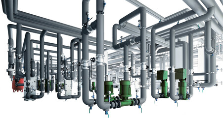 Fototapete - MEP utilities at BIM technology PNG transparent background